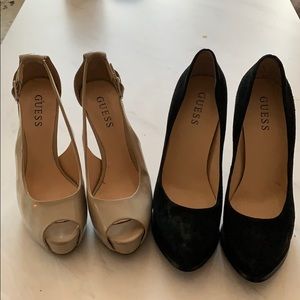 Two pairs of GUESS high heels